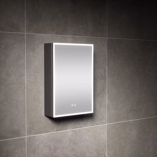 Aluminum Medicine Cabinet with Mirror Bathroom Mirror Cabinet with Adjustable Glass Shelves Storage Cabinet for Bathroom Recessed or Surface Mounting