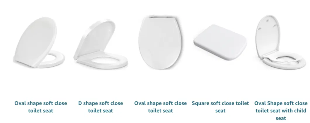 Oval Shaped Toilet Seat Soft Close White, Urea Formaldehyde Adjustable up and Down with Quick Release Soft Close Hinge