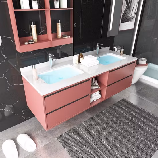 Solid Wood Good Quality Bathroom Vanity with White Sintered Stone Top