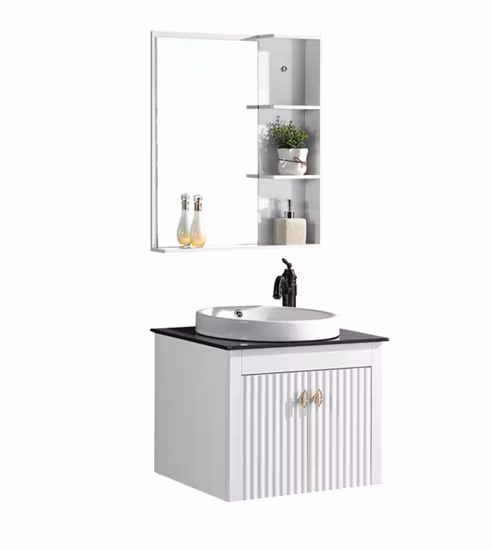 Popular Solid PVC Cabinet Bathroom Vanity for Small Size Toilet
