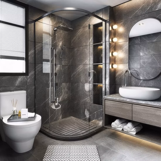 Cheap Price Wooden Furniture Bathroom Mirror Cabinet Custom Vanity with Washing Basin