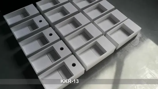 Small Cloakroom White Wastafel Table Top Wall Hung Solid Surface Acrylic Resin Stone Sink Bathroom Vanity Wash Basin