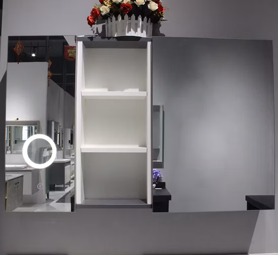 Bathroom Furniture Surface Recessed Mount Aluminum Back LED Lighted Mirror Medicine Cabinet with Touch Sensor