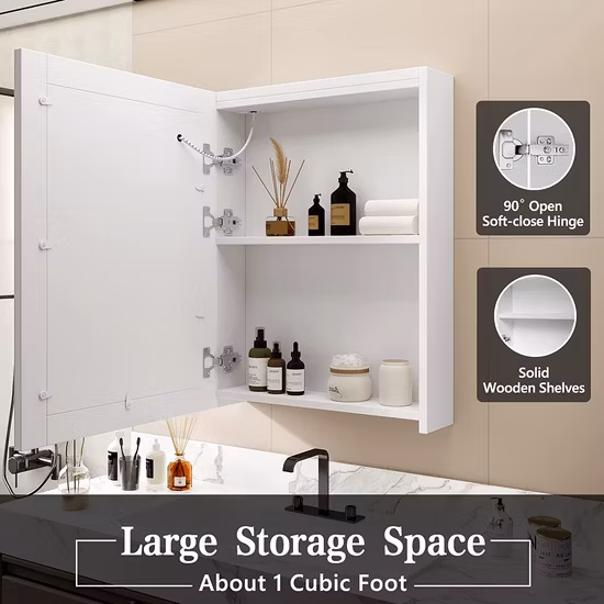 Bathroom Medicine Cabinet with Mirror, 28