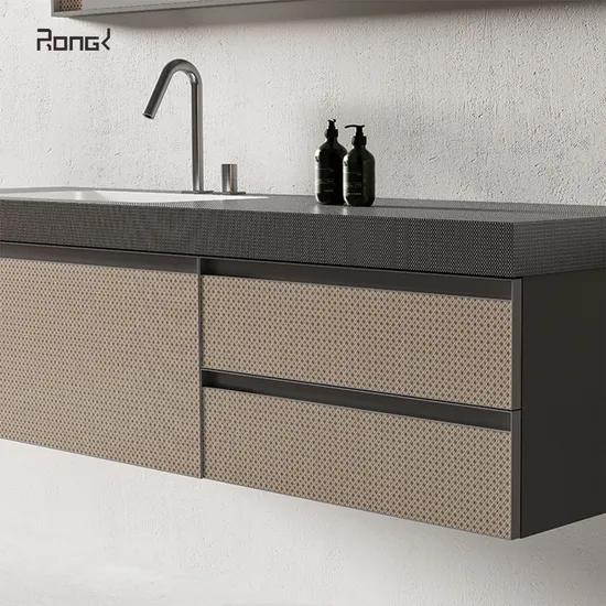 Black Wall Hung Double Vanity Unit and Basin 1200mm Bathroom Vanity Cabinet Set