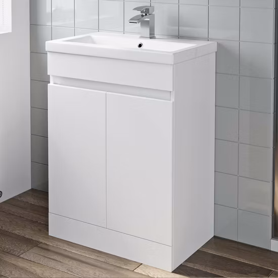 Storage Furniture 60cm Bathroom PVC White Gloss Vanity